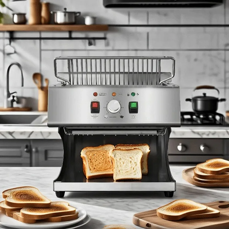 Chain toaster, adjustable temperature and speed toaster, stainless steel heated sandwich maker