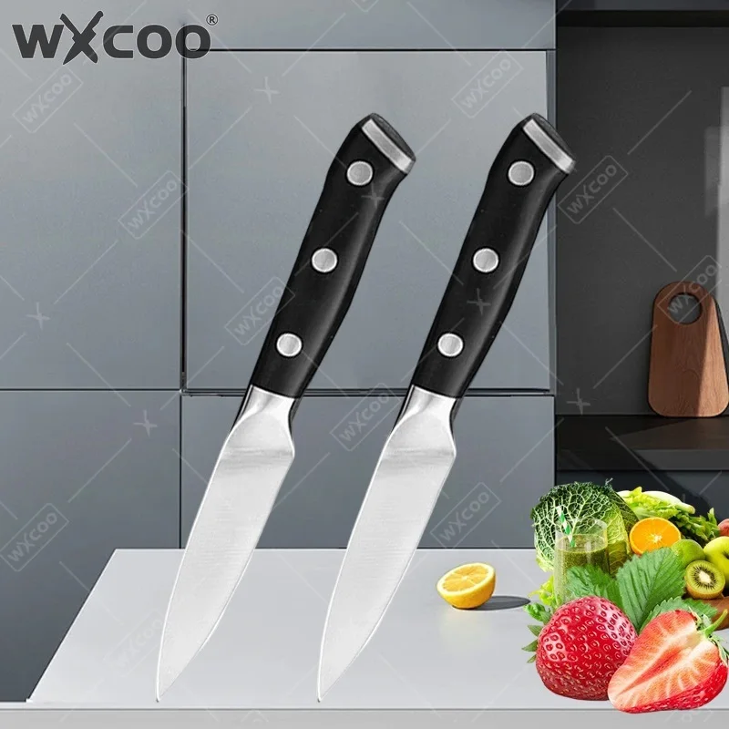 WXCOO Edelstahl-Obstmesser mit Langlebiger Klinge zum Fleisch Würfeln und Schneiden Haushaltsküchenmesser für Obst- und Gemüseschneiden
