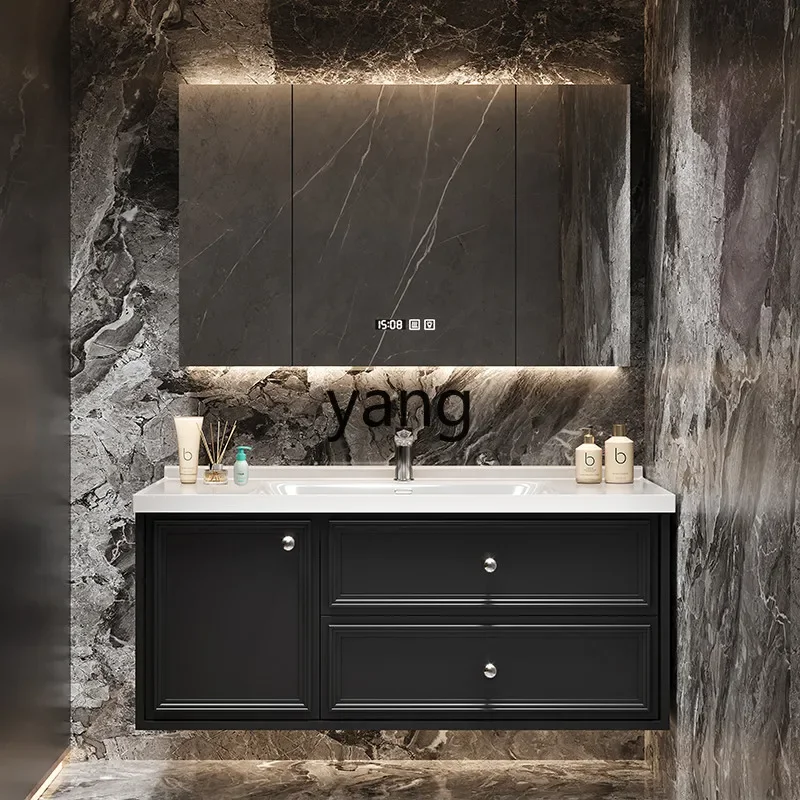 

LTT oak bathroom cabinet combination integrated ceramic basin washbasin solid wood paint washbasin