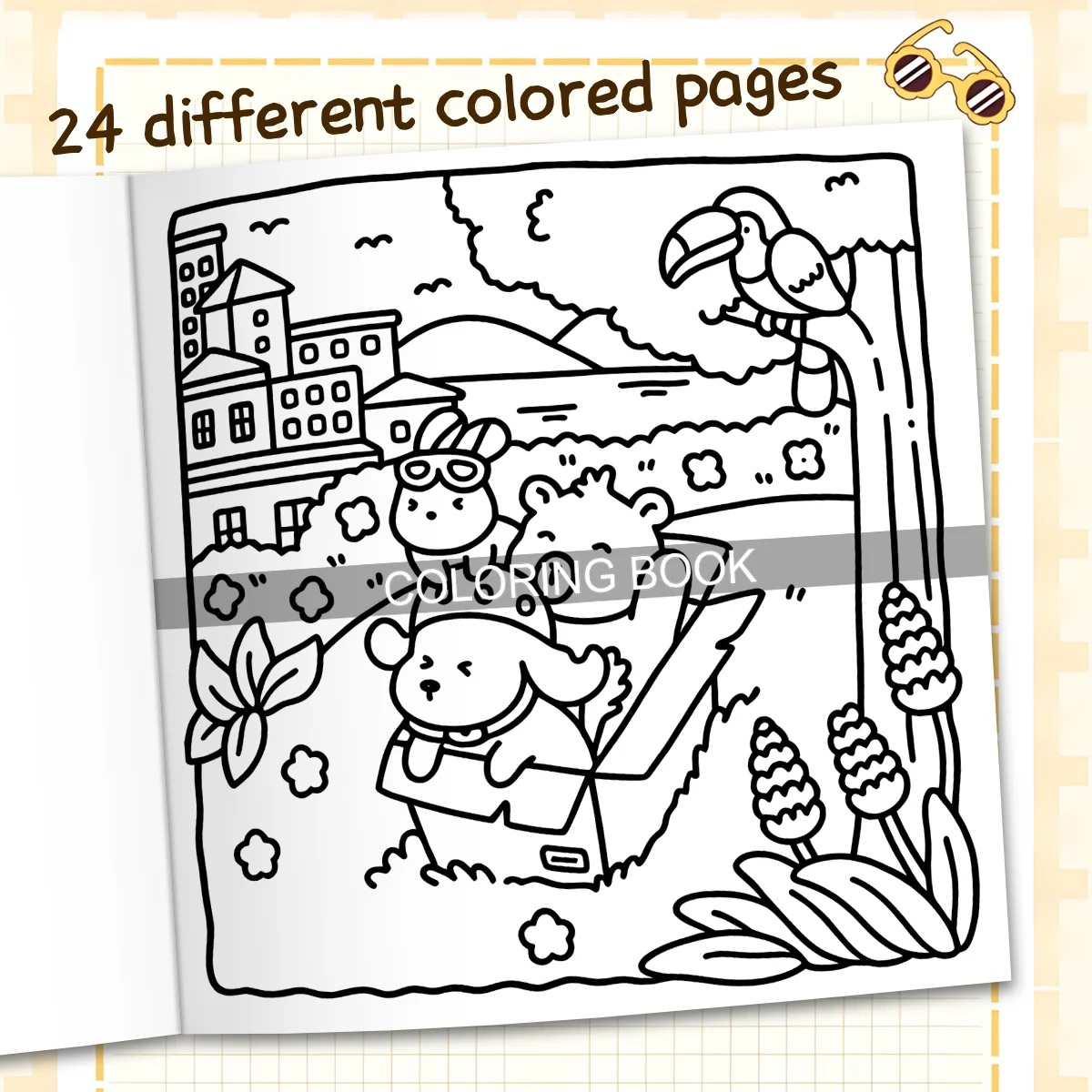SPRING MOMENTS Coloring Book for Adults Featuring Cartoon Bold-easy Patterns for Relaxation Kids DIY Painting Drawing Books