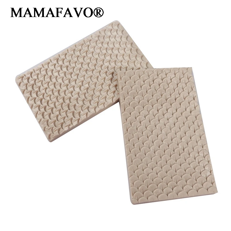 3D Mermaid Fish Snake Scale Lace Border Mat Cake Decorating Texture Silicone Molds Baking Tools Gumpaste Chocolate Moulds F103