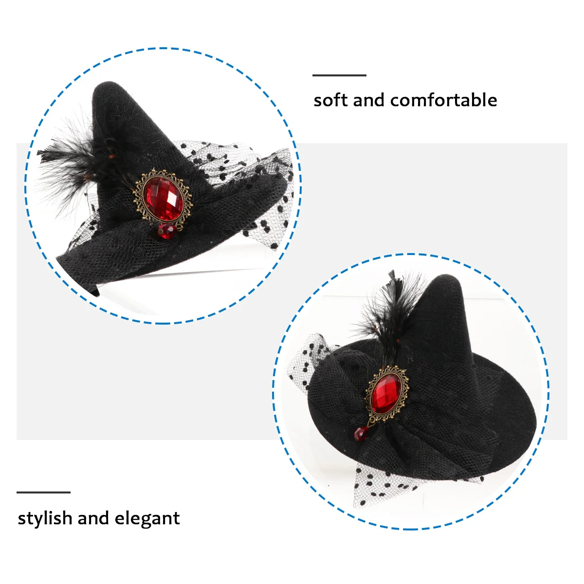 

Stylish Hat Design Hair Clip for Halloween Festival Wedding Party with Unique Barrette Accessory for Her