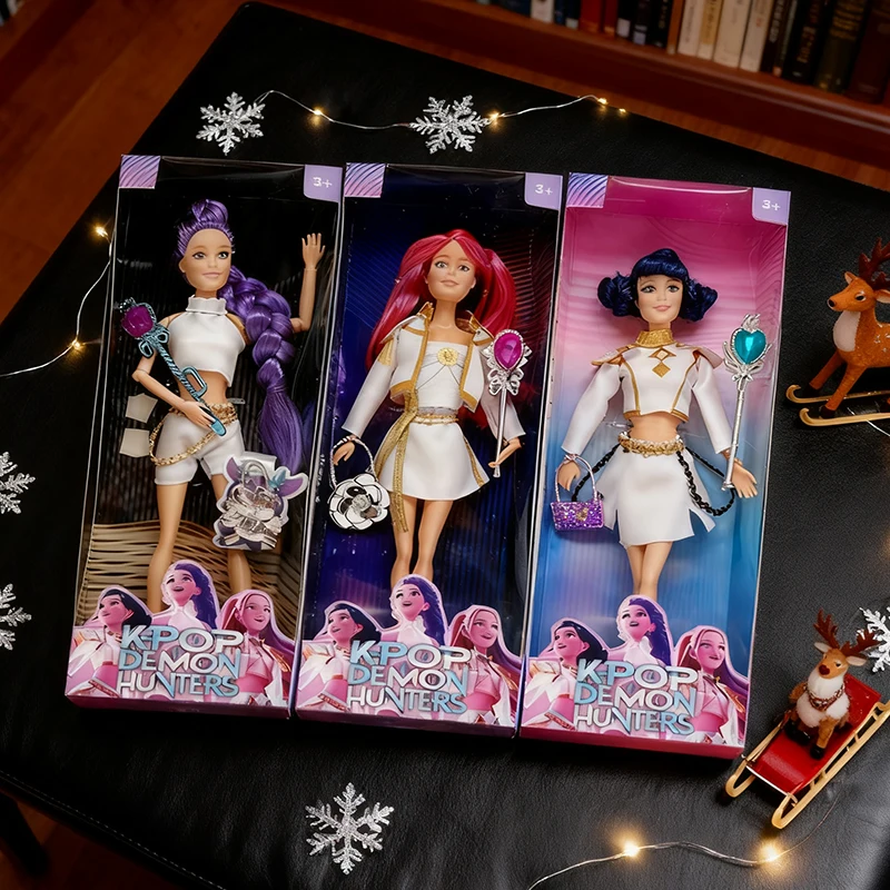 

Anime K-Pop Demon Hunters Doll - Rumi Mira Zoey Vinyl Toy with Colorful Light-Up Feature & Theme Song Surprise Christmas Gift