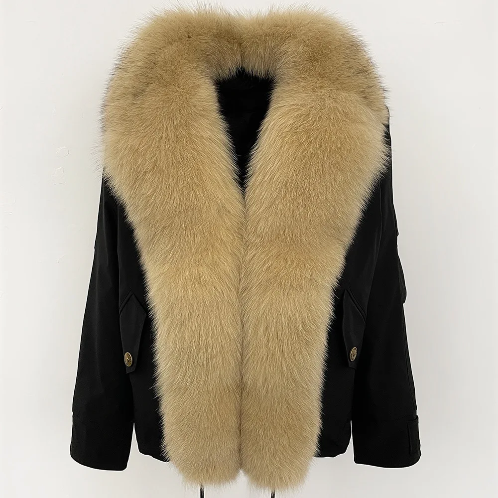 سترة سترة من فراء الثعلب الطبيعي معطف أبيض من ريش البط للنساء سترة سميكة عصرية للثلج مع معطف بياقة من فرو الثعلب الحقيقي #6