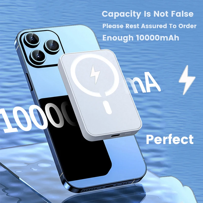 10000mAh New Magnetic Powerbank Magnetic Wireless Power Bank USB C Charger For iPhone 12 13 14 15 Pro Max External Spare Battery