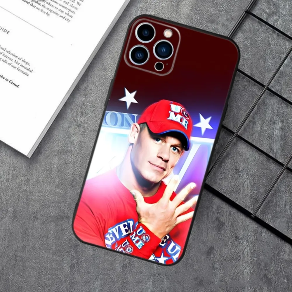 Wrestling Star John Cena Phone Case For Apple iPhone 15,14,13,12,11,XS,XR,X,8,7,Pro,Max,Plus,mini Silicone Black Cover