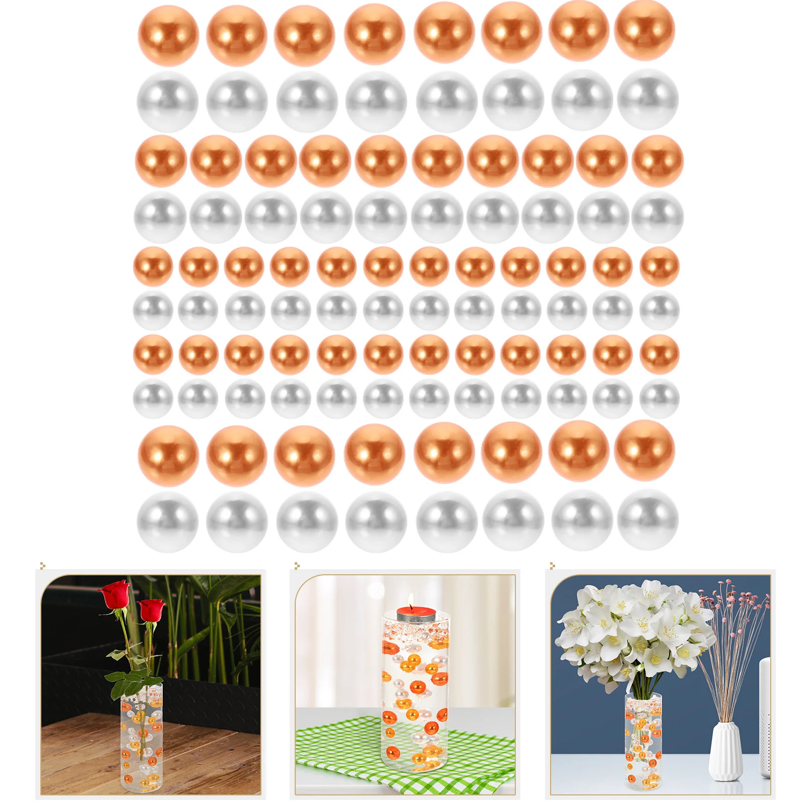 

400Pcs Floating Fake Pearls Vase Filler No Hole Faux Pearl Beads for Flower Vase Decor Wedding Centerpieces Vases Decor