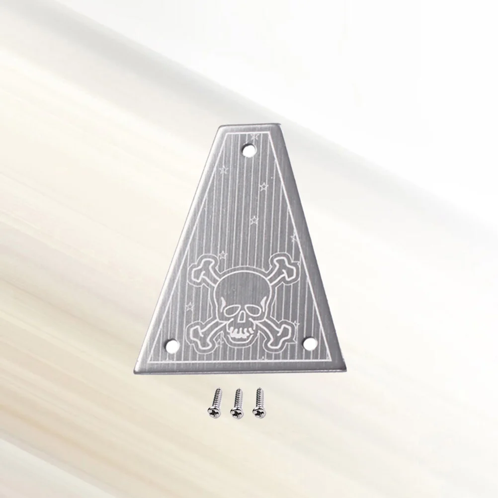 3 Holes Alloy Truss Rod Cover for Electrical Guitar Bass Electric Guitar Replacement Parts GR33 (Silver)