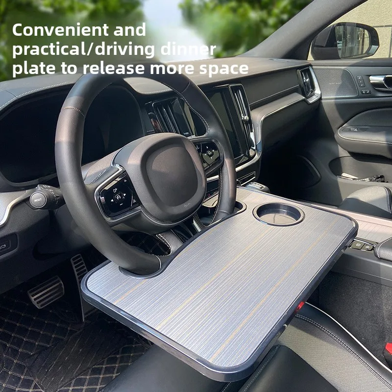 Multifunctional Car Steering Wheel Desk Portable Laptop Table Food Tray with Cup Holder Car Dining Table