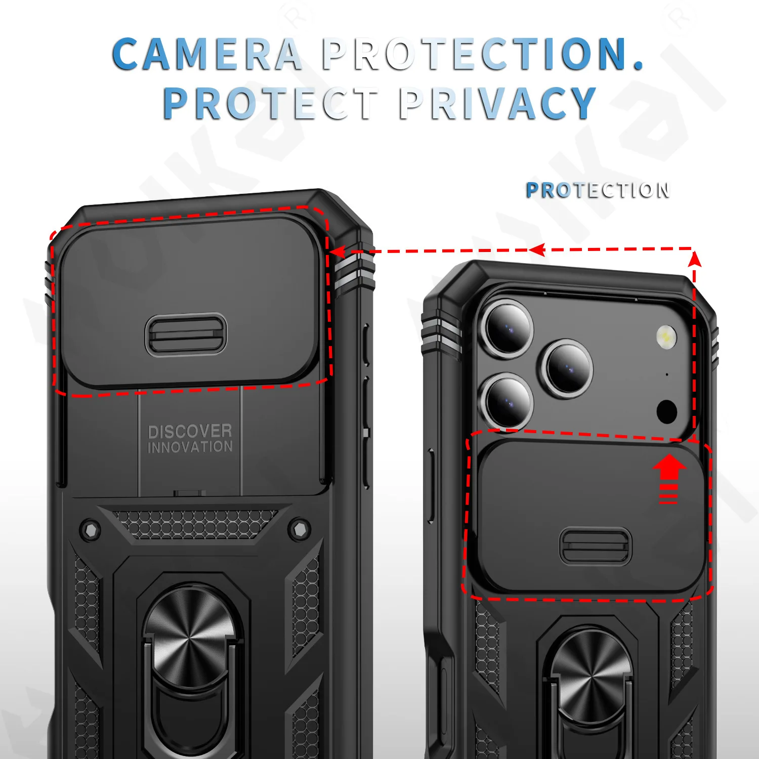 Case For iPhone 17 16 15 14 13 12 11 Pro Max XS Plus Heavy Duty with Camera 360 Degree Rotate Kickstand Sturdy Shockproof Cover