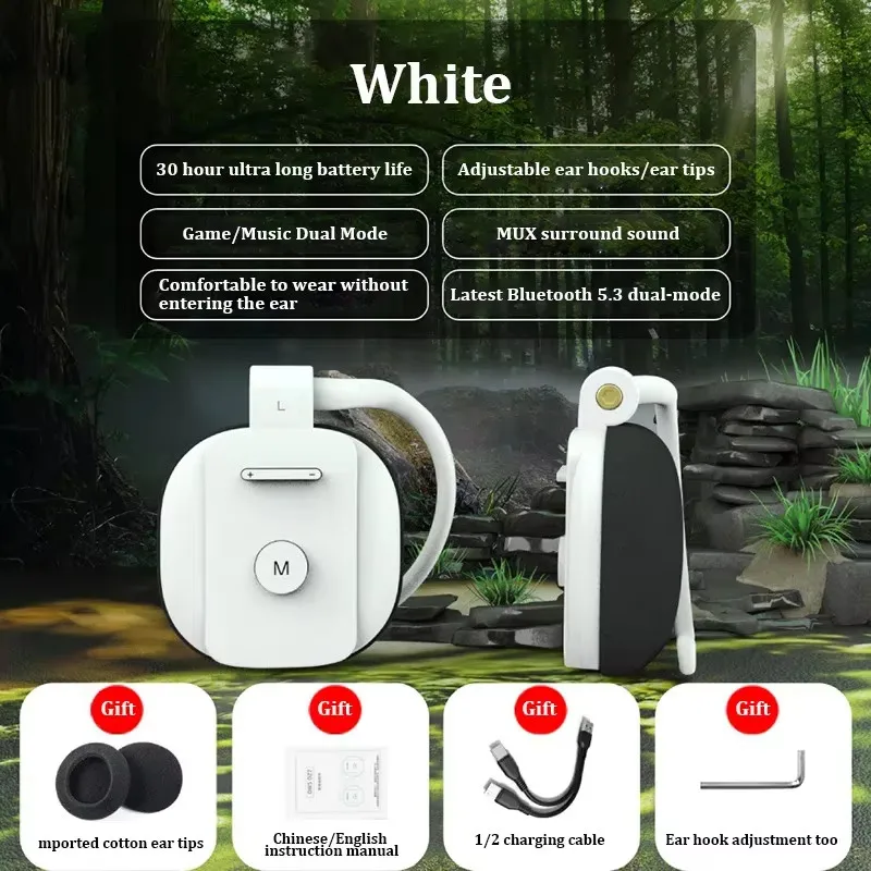 

Long Battery Life Open-style Wireless BT 5.3 Bluetooth Earphones 360-degree HiFi Sound Effect Headphones For Music Gamming Sport