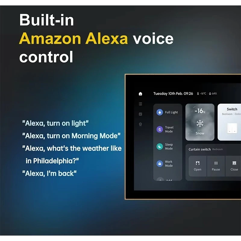 

TPA08 Smart Home 8" Inch Home Control Panel Home Kit with Built in IR Alexa