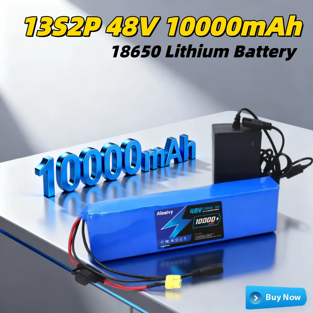 48V 10Ah 18650 lithium ion Battery 13S2P For Electric Scooter M365 500W-1000W with Built-In BMS XT60+DC /T+DC Plug Belt Charger.