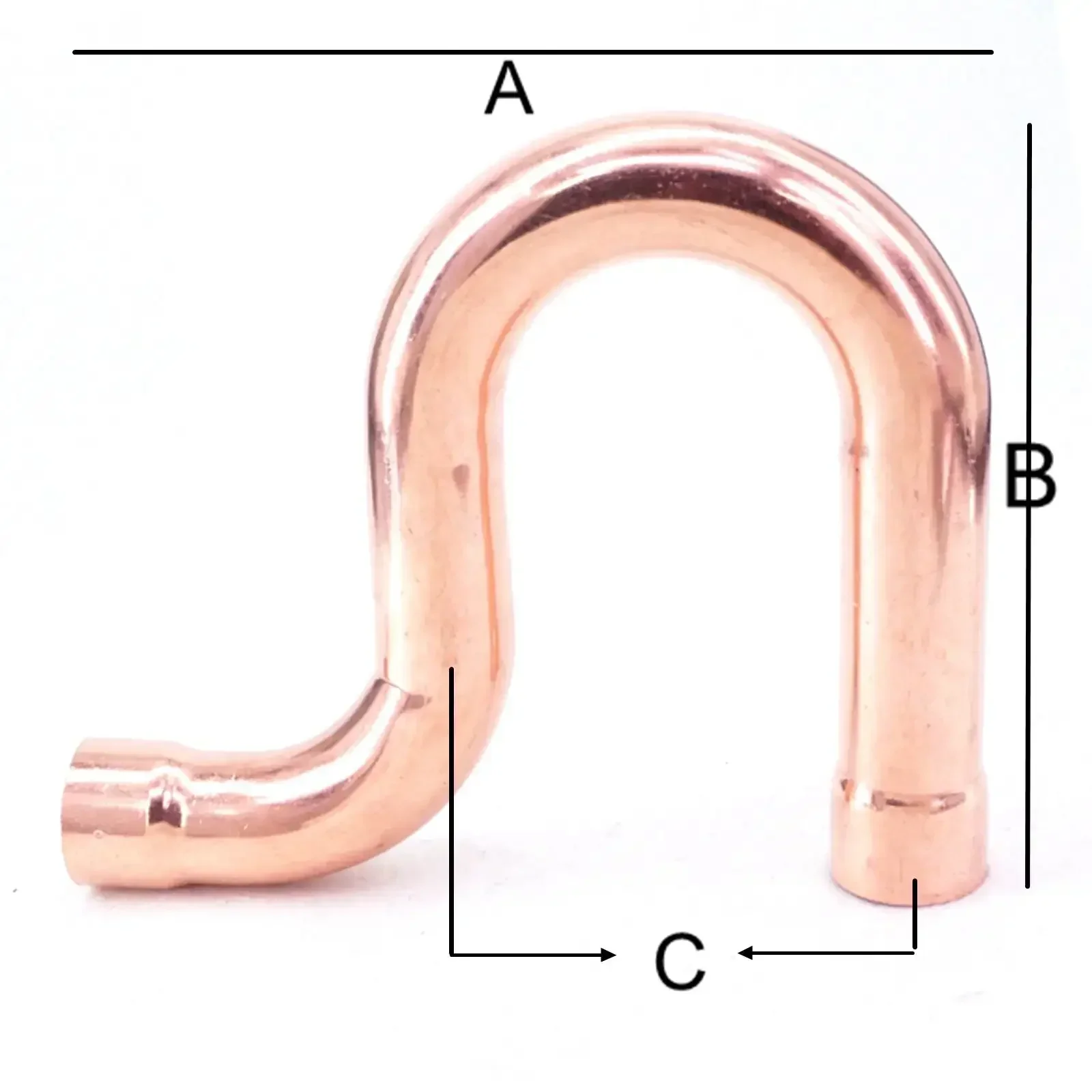 Pure Copper End Feed P Trap Pipe Adapter Air Conditioner Refrigeration Gas Water Oil