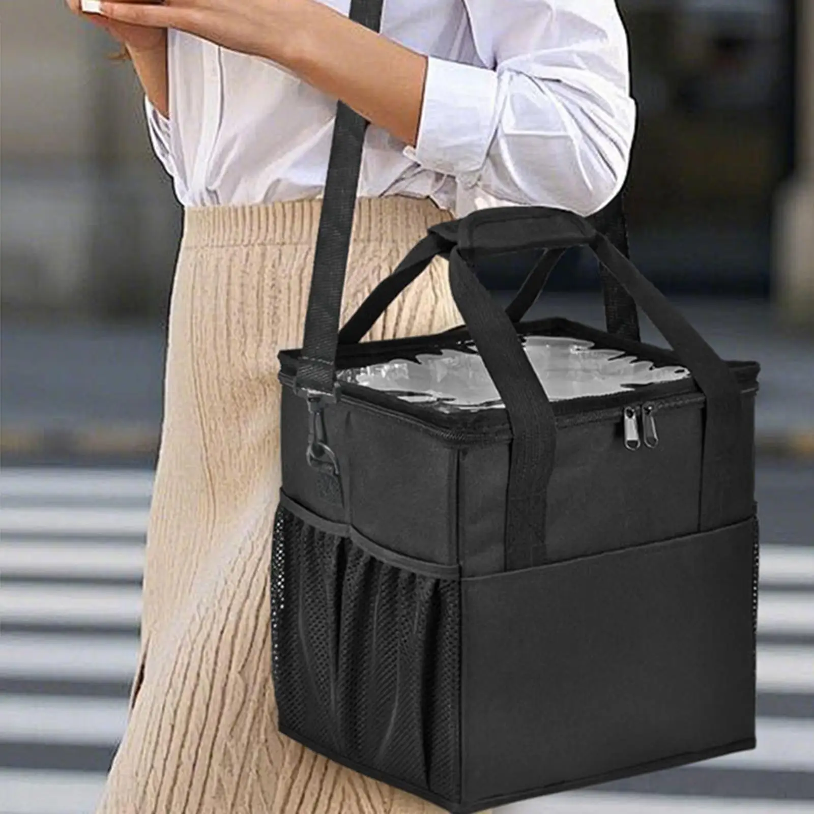 4 Cups Drink Carrier with Handle Easy to Carry Nylon Removable Dividers Beverage Holder Carrying Case Drink Holder for Daily Use
