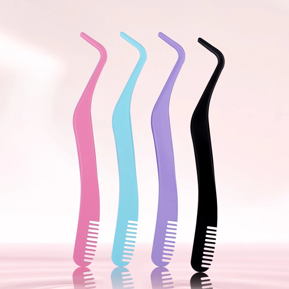 GEMERRY 1PC Pinzette Pettine Per Ciglia FAI DA TE Incollato A Calore Cluster Ciglia Estensione In Acciaio Inox Anti-Statico Non-Magnetico Strumento di Trucco