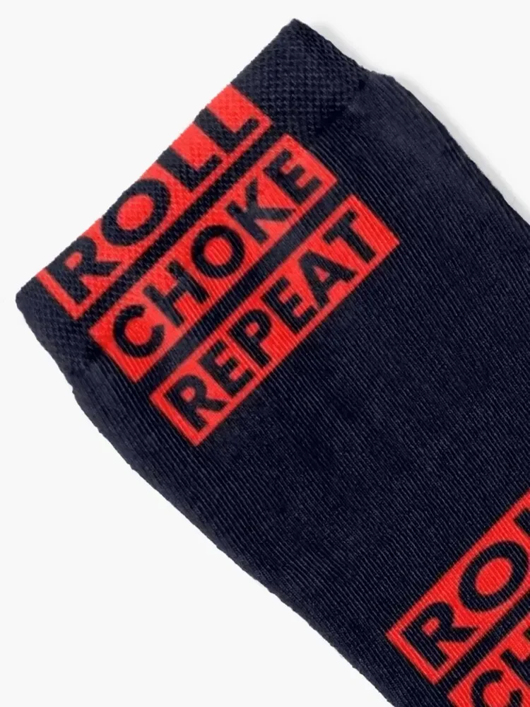 Roll, Choke, Repeat Jiu Jitsu - BJJ Humor Socks fashionable Men's Socks Woman Men's