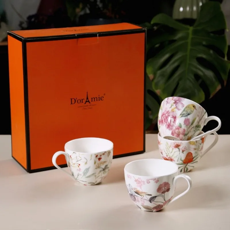 4Pcs Pack, Coffee Mugs, Premium Porcelain Drinking Cups, Multipurpose Tableware for Coffee, Tea, Latte and Milkshake Daily Drinking Use
