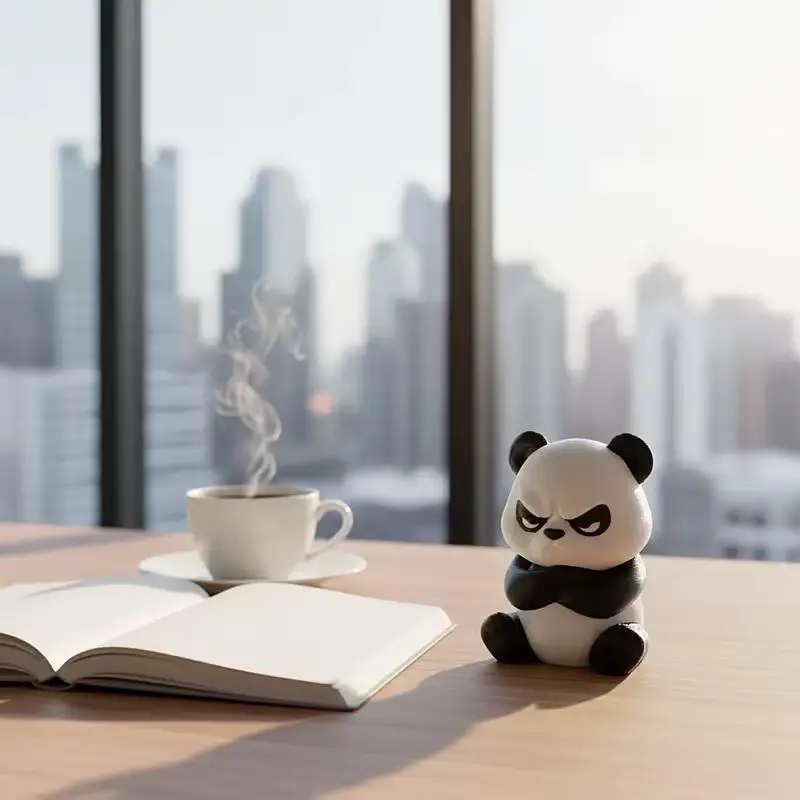 Cute 3D Printed Angry Panda Figurine, An Angry Panda Decoration, Perfect For Home And Office Décor, And A Perfect Holiday Gift