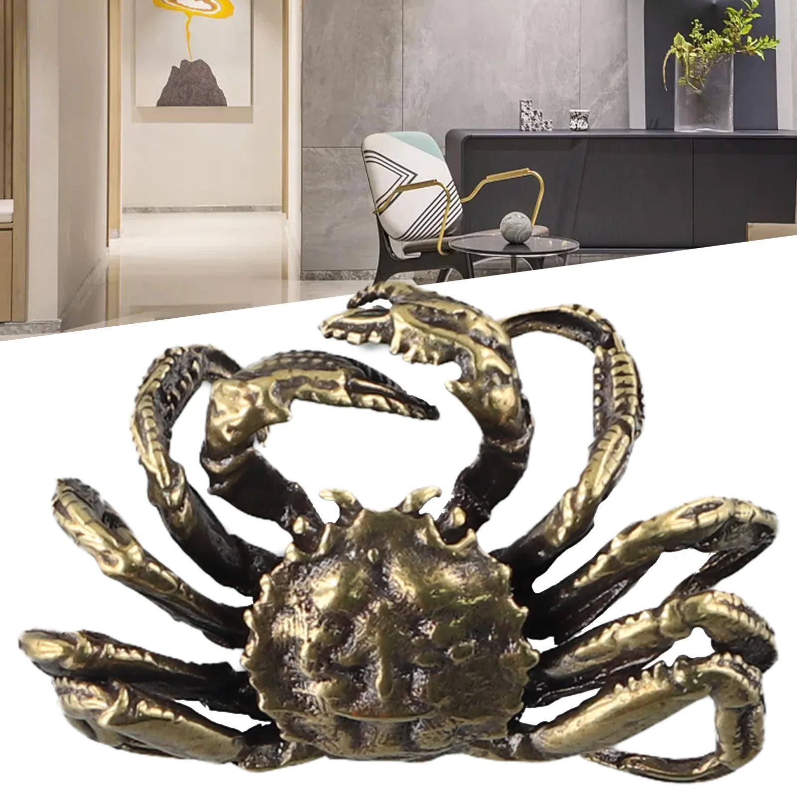 Crab Ornament Crab Statue For Office Living Room Cafe Home Decor Vintage Desk Decoration Desktop Ornament Crafts