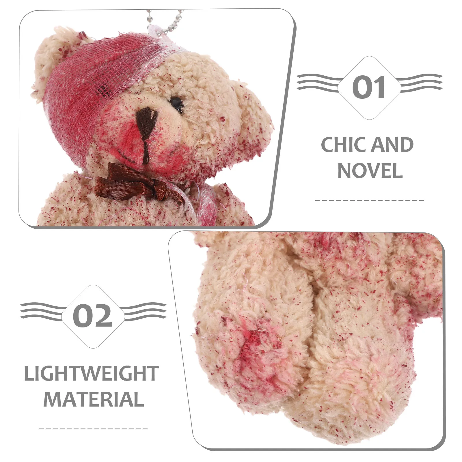 1 قطعة تصميم الدب الدموي لحقيبة السيارة حلقة حقيبة قلادة قلادة الهاتف الخليوي المفاتيح مفتاح سلسلة مفاتيح حلقية ملحق #2