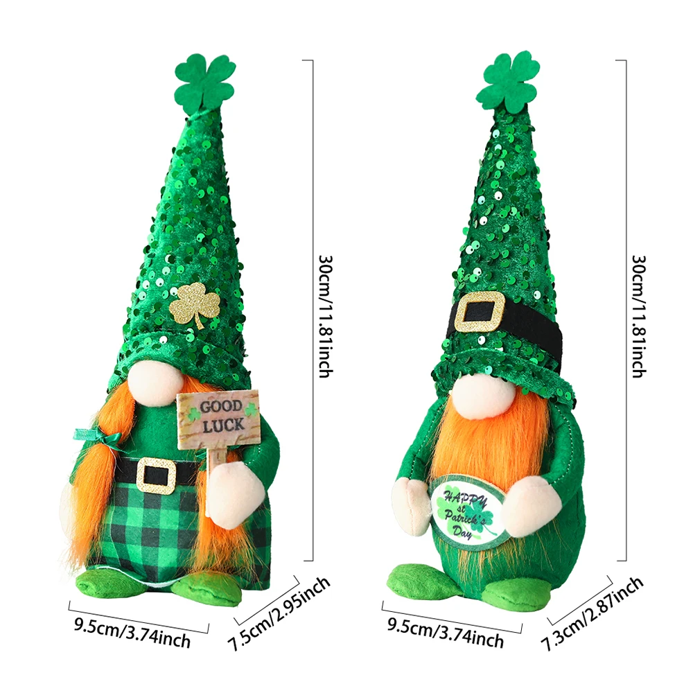 St. Patrick's Day Plush Gnome Faceless Doll Irish Lucky Elves St. Patrick's Day Home Table Ornament Party Decoration Kids Gift