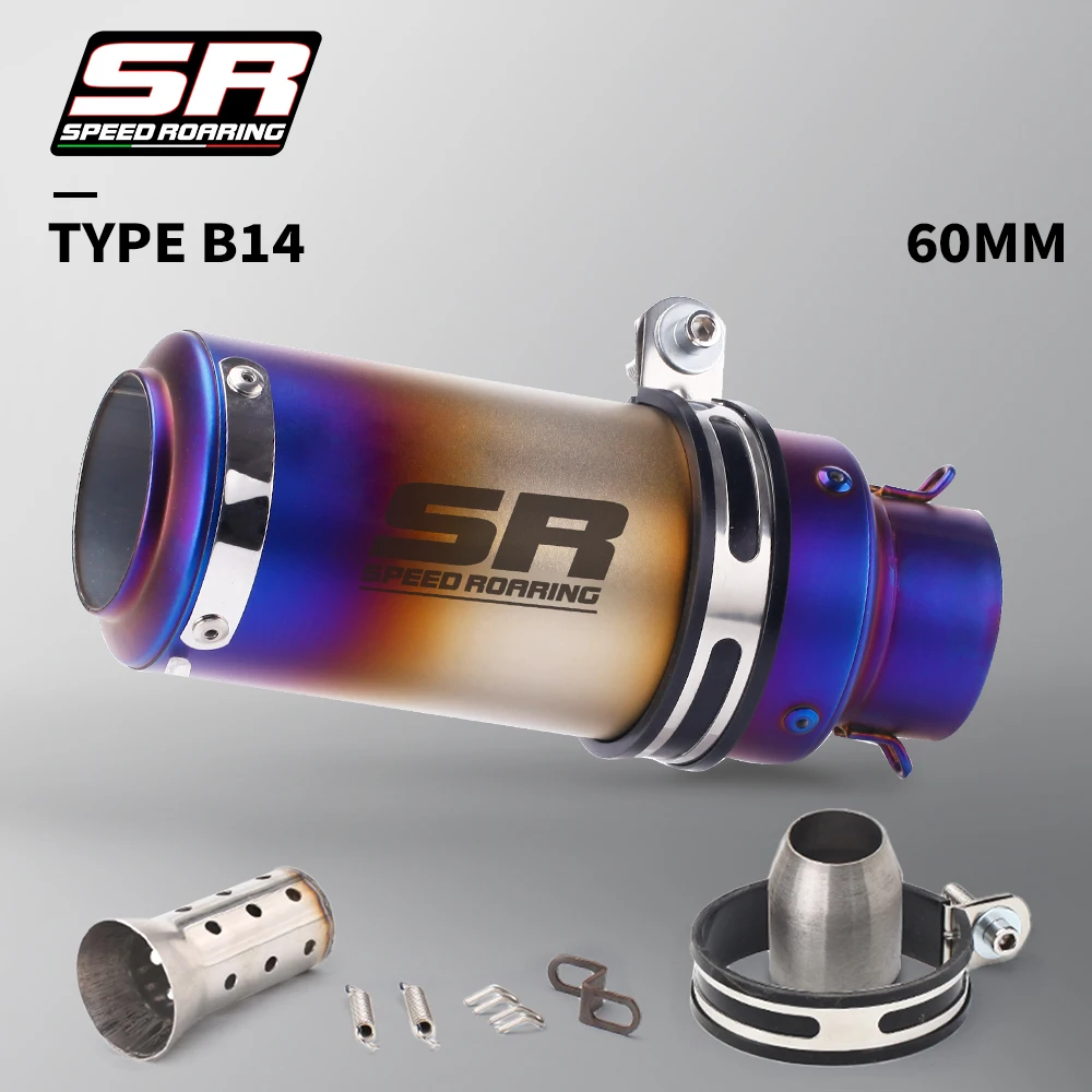 51mm 60mm Universal Motorcycle Exhaust Muffler Silencer Steel with DB Killer-project Z800 900 Z1000 CBR600 S1000RR MT07 MT09 image 3