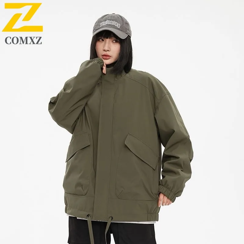 

COMXZ Men Jacket 2025 Breathable Minimalist Turndown Collar Outdoor Fly Fishing Camping Jackets Autumn Adventure Trench Coat