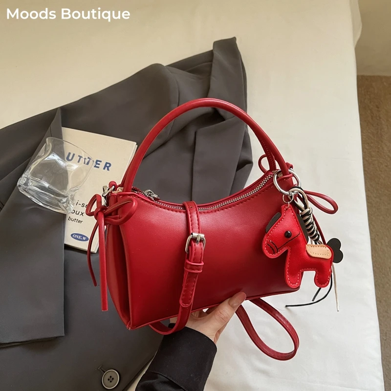 

Женская сумка с ручкой на верхней части в стиле китайского года Лошади, оригинальная дизайнерская сумка, роскошная однотонная сумка через плечо 2026