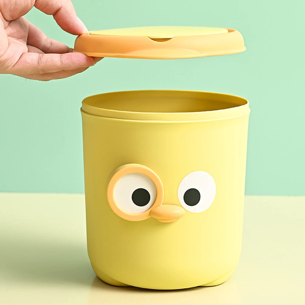 

Mini Desktop Waste Bin with Lid Cartoon Trashcan Small Storage Garbage Can for Table Rubbish Organizer Desktop Garbage Can