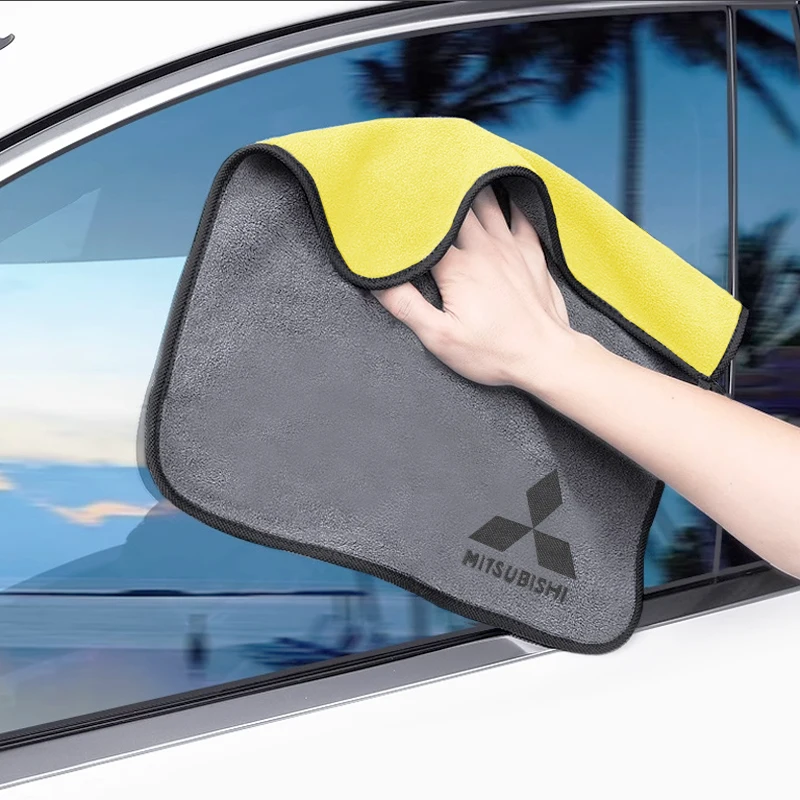 Microfiber Car Wash Towel Thickened Soft Absorbent Car Washing Drying Cloth For Mitsubishi Outlander Lancer 9 10 Pajero L200 ASX