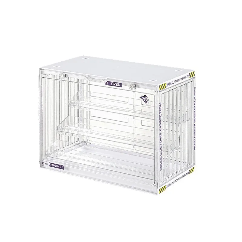 

Transparent bar storage box, desktop acrylic, magnetic suction peripheral millet display cabinet, shelf, badge, small box.