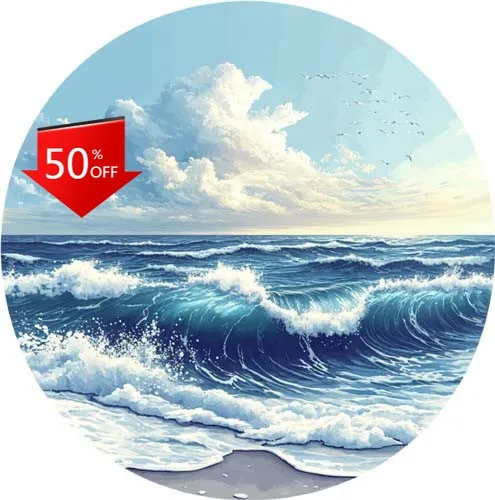 Colourful Ocean Wave Wall Funny Camper Van Bumper Motor Home Boat Sticker Unique Retro Aesthetic