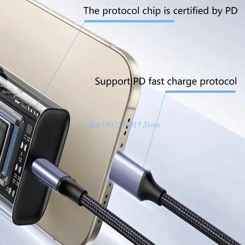 R6FF 100W USB C to USB C Cable Fast Type C Charging Cable Nylon Braided 480Mbps Data Transfer For Smartphones Tablets Laptops
