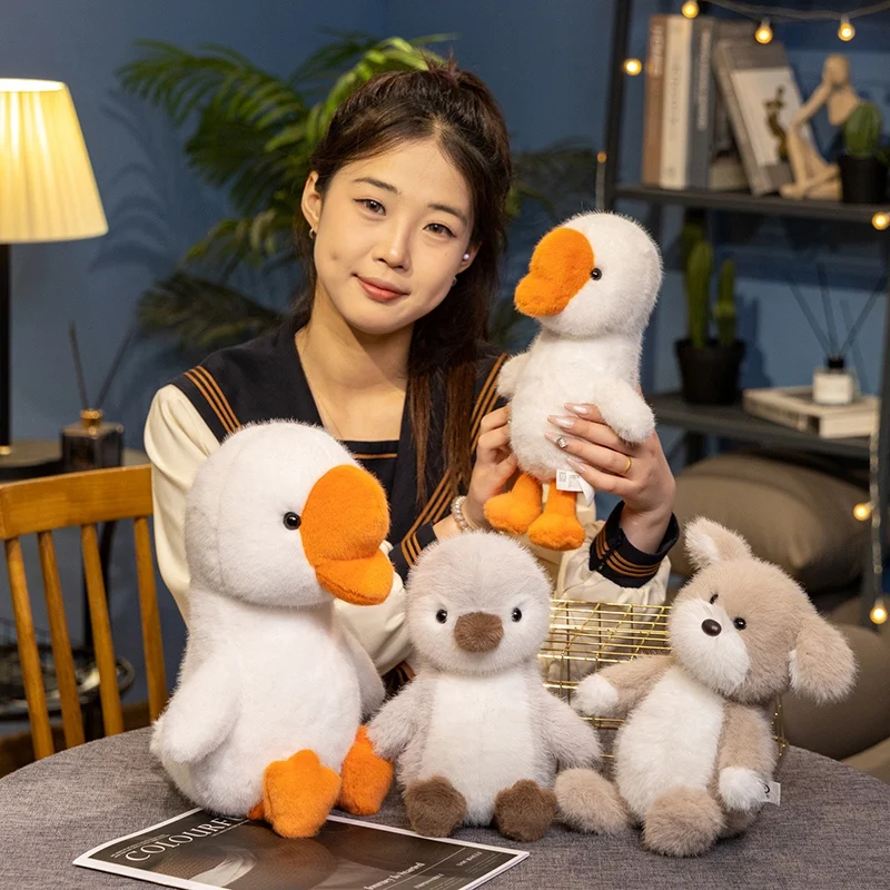 Cartoon Kawaii Grote Witte Gans Pinguïn Hond Dieren Knuffels Sierkussen Baby Comfort Poppen Verjaardagscadeaus Voor Jongens Meisjes