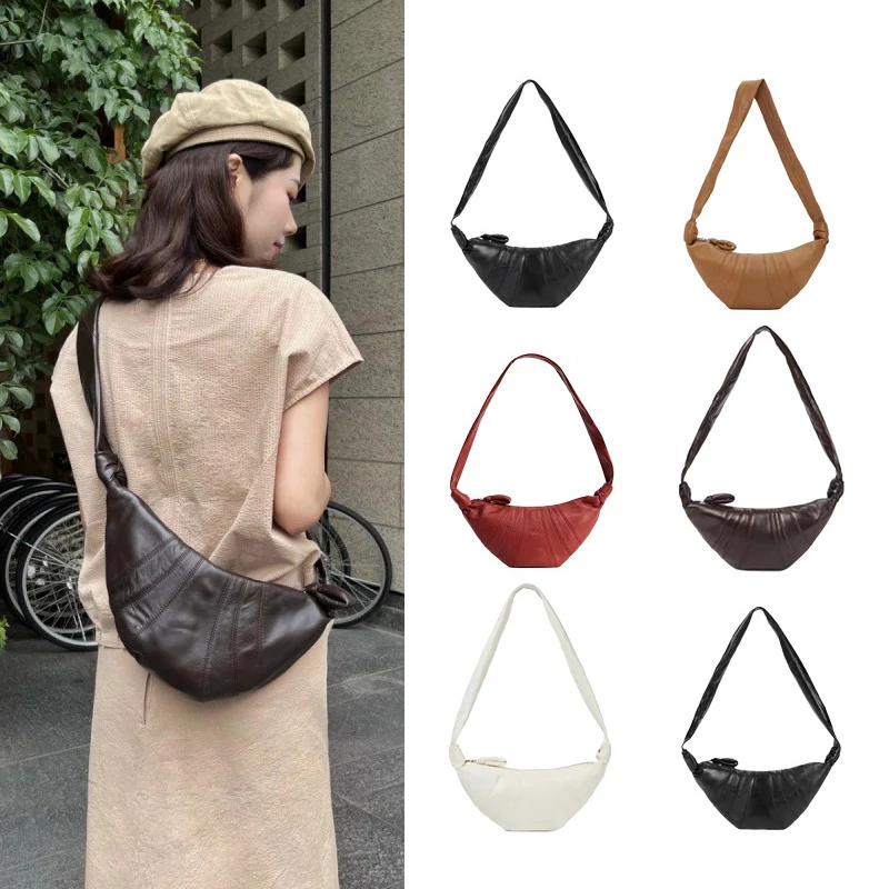 

‌2025 Genuine Leather Dumpling Bag Casual Bag Versatile Crossbody Bag Maillard Fashion Vintage Unisex Shoulder Bag‌