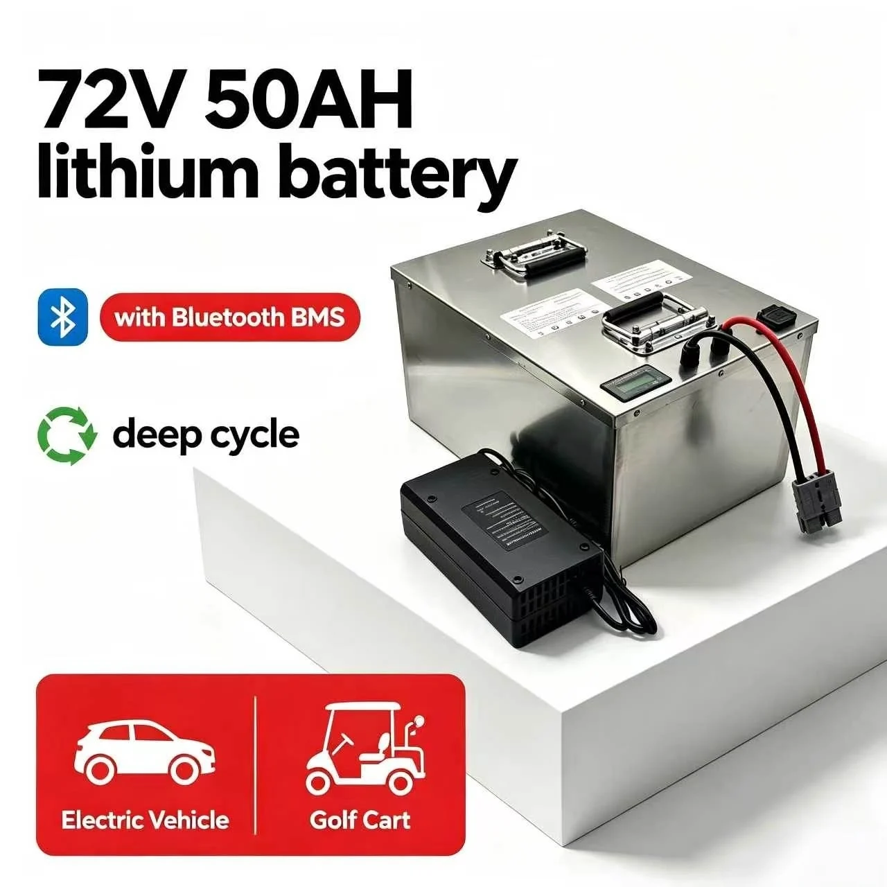 72v 50Ah 100Ah 100A Rechargeable Battery Li-ion Battery with Built-in BMS for Bombers, New Energy Vehicles, Golf Carts