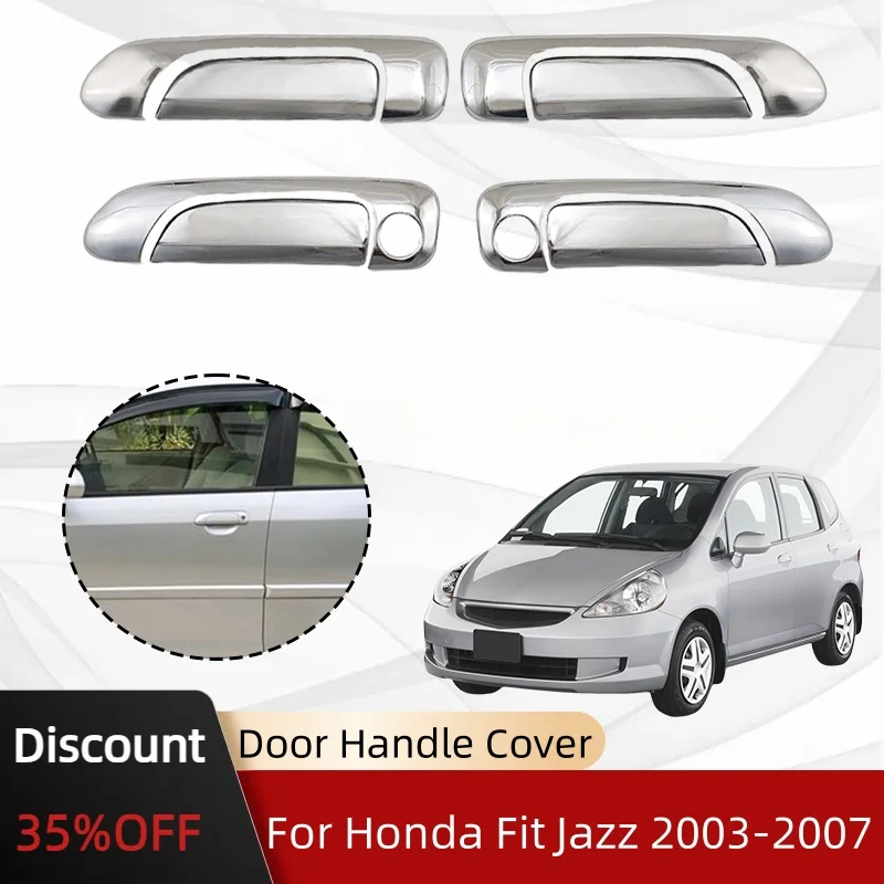 

ABS Chrome Car Door Handle Cover For Honda Fit Jazz 2003 2004 2005 2006 2007 Silver Exterior Vehicle Parts Decorate