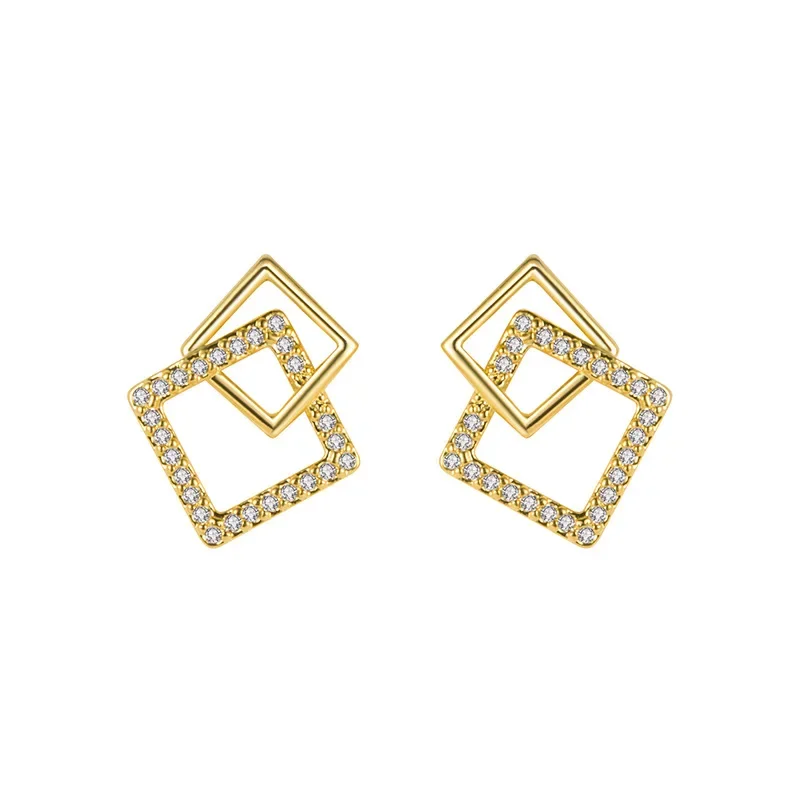 Brinco de Ouro 14K Genuíno com Diamantes para Mulheres, Estilo Boêmia, Irregular, para Noivado, Aros Mujer Oreja, Brinco de Ouro 14K, Caixa para Meninas