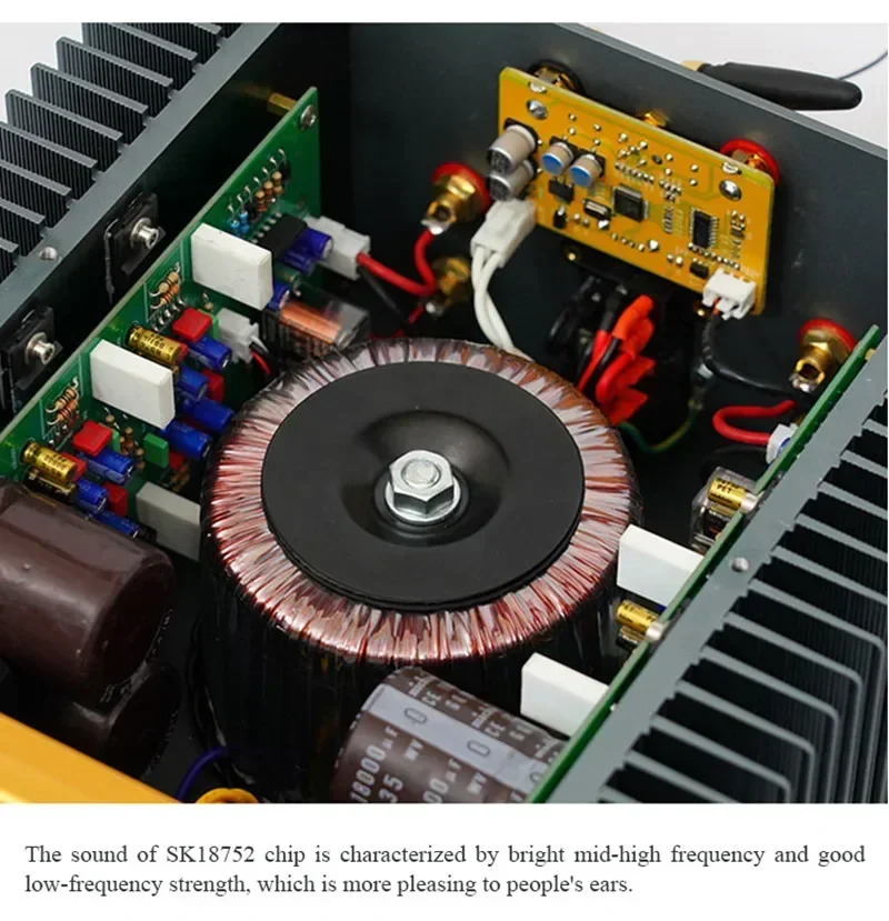 

VU Meter SK18752 100W*2 High-power 2.0 Channel Stereo Hifi Bluetooth 5.0 Home Theater Audio Amplifier Support Computer USB Input