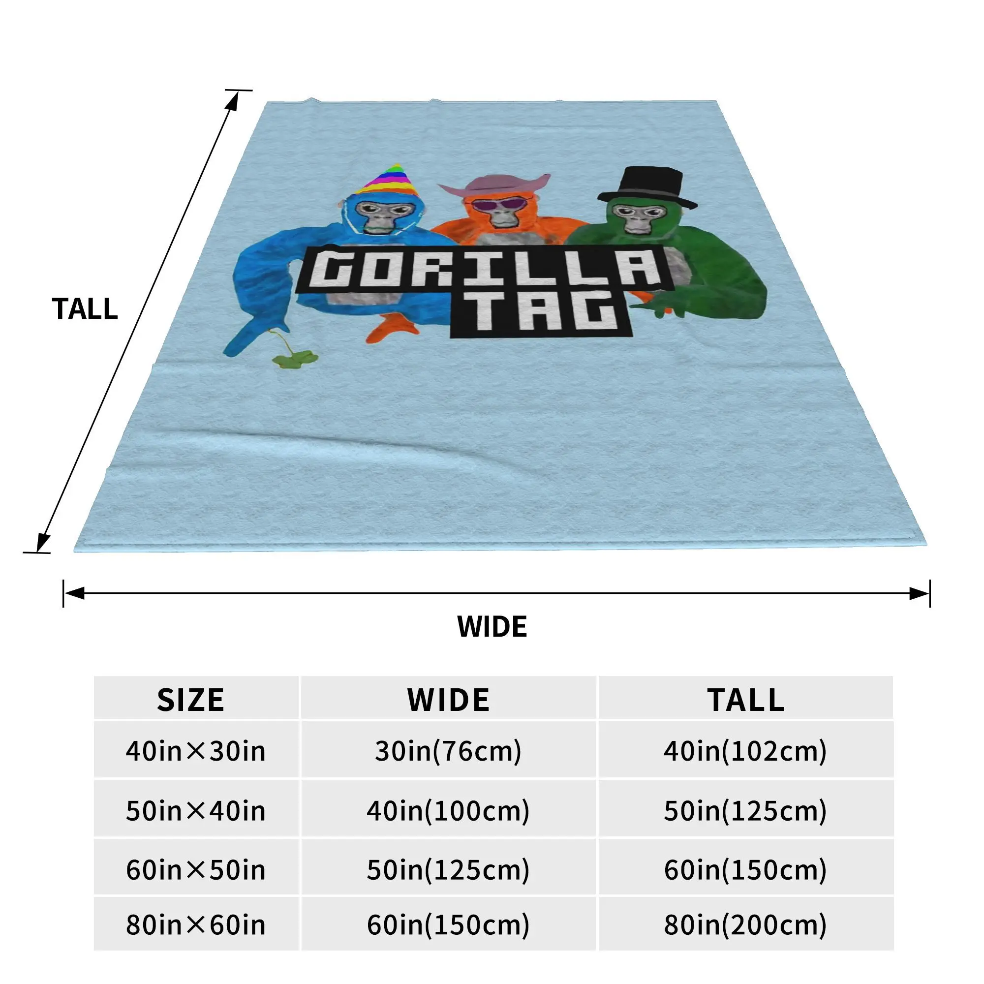 Gorilla Tag Party Hat Gorilla Tag Merch  Blankets Soft Warm Flannel Throw Blanket Bedding for Bed Living room Picnic Travel Home