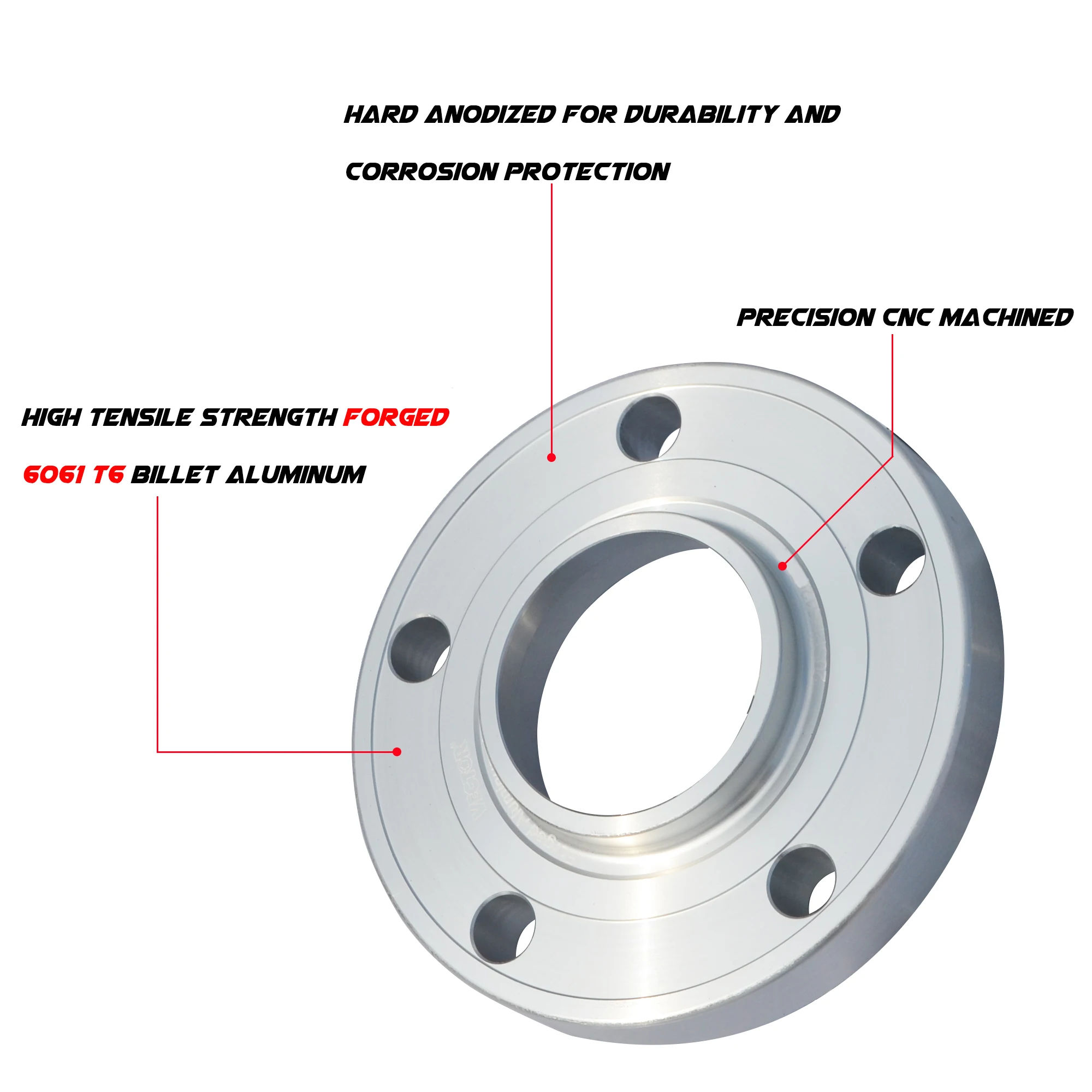 2pcs 10mm/12mm 5x112 66.6 Centric Bore Hub Wheel Spacer with Extended Wheel Bolts M14 X 1.25 Cone Type for BMW M8, M5, Z4, X7 view 6