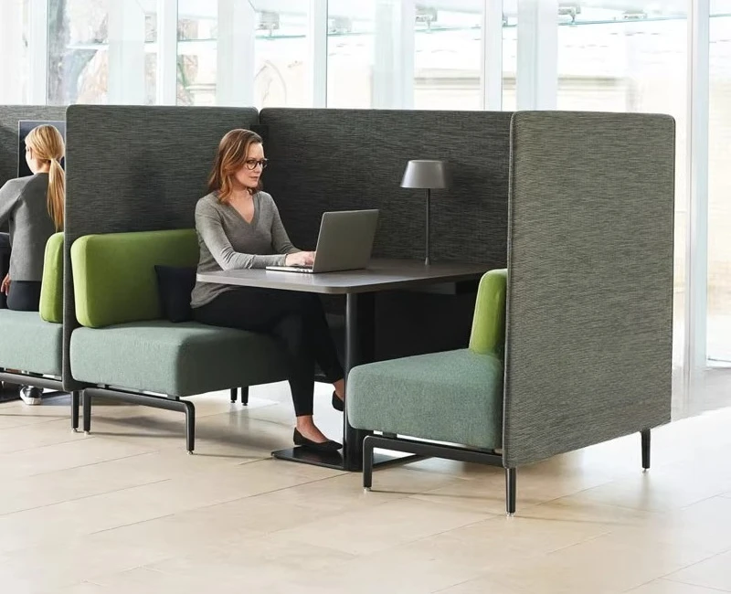 

Office rest area to negotiate high back simple private partition back commercial L-shaped sofa