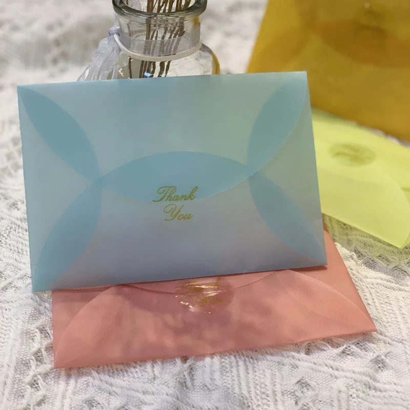 50pcs/lot Blank Transparent Wedding Invitation Envelope Colored Translucent Sulfuric Acid Envelopes for Letters Postcards Gift