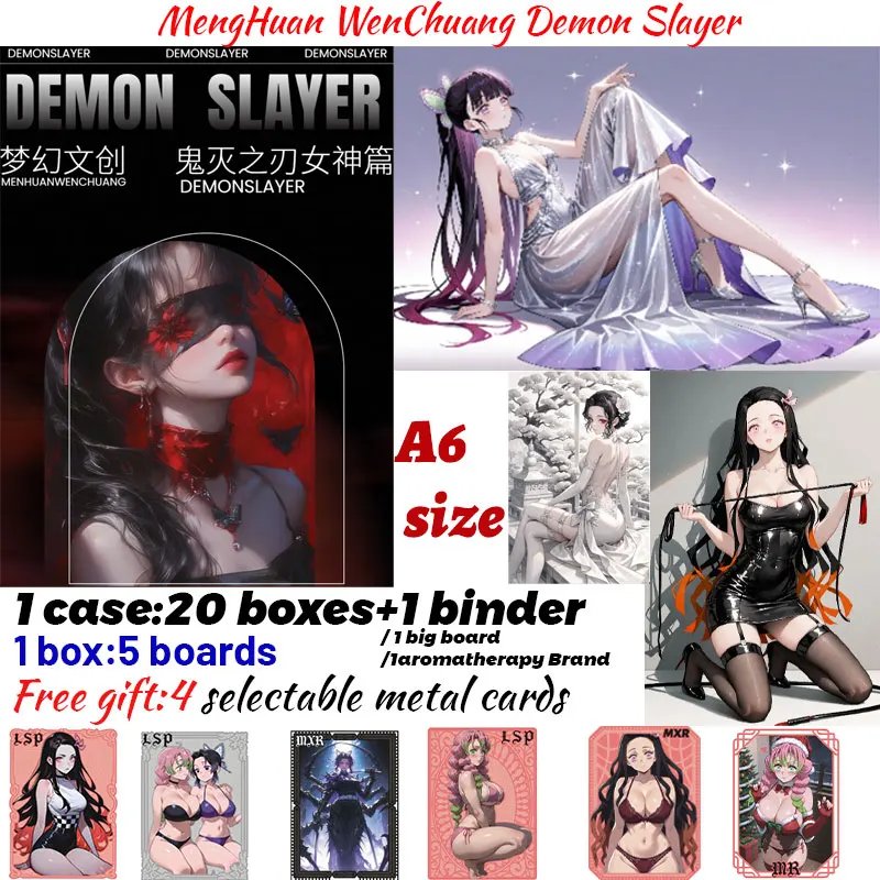 

2025 Newest MengHuan WenChuang Demon Slayer A6 Boards Collection Card Goddess Feast Japanese Anime Trading Mitsuri Hobbies Gift