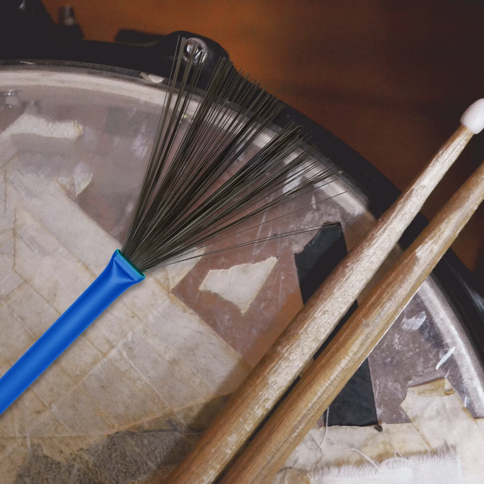 

2pcs Stainless Steel Wire Retractable For Jazz Drum Set Percussion Brush Drum Stick Brush Set Instrument Accessories