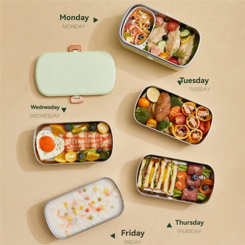

Portable Heating Lunch Box With 304 Food Grade Stainless Steel Container 0.9L Self Heating Warmer Container For Office
