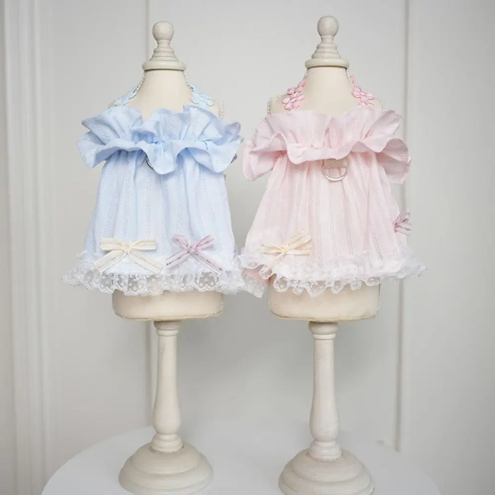

Fashion Pretty Cat Princess Dresses Soft Lace Edge Su Dog Clothes 5 Size Lightweight Puppy Wedding Skirt Dog Clothes