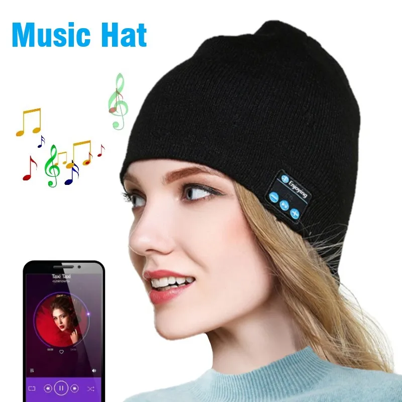 

Wireless Bluetooth Music Hat Outdoor Knitted hat Headphone Winter Warm Beanie Speaker Removable Cap For Cycling Running Yoga