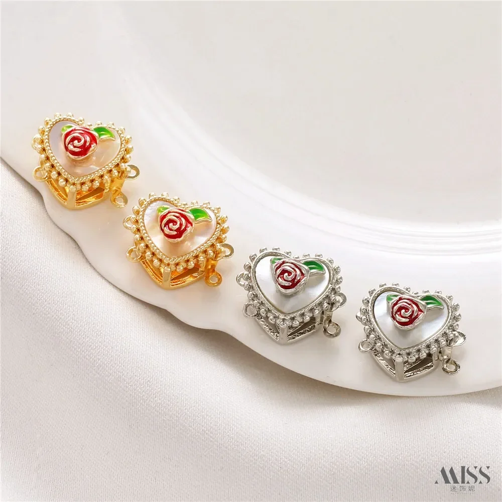 

Сумка из 18-каратного золота, сохраняющая цвет, двубортная пряжка Rose Love, соединительная пряжка, жемчужный браслет «сделай сам», ожерелье, торцевая пряжка